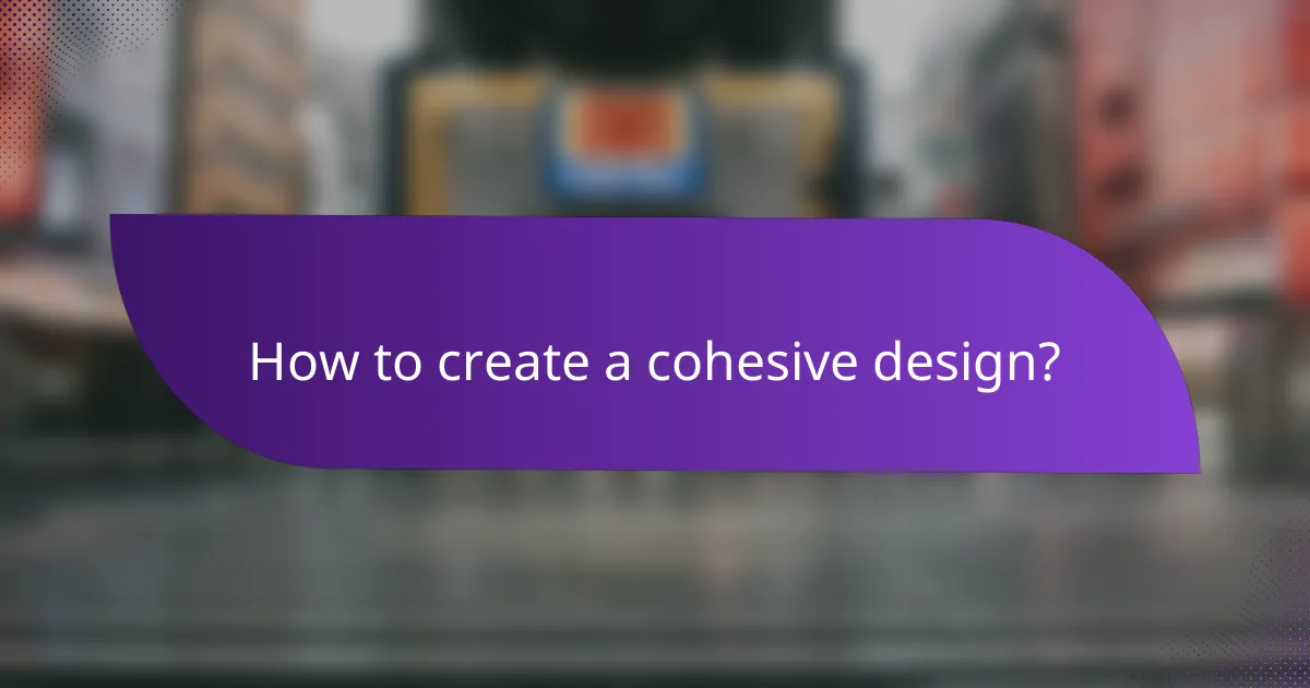 How to create a cohesive design?