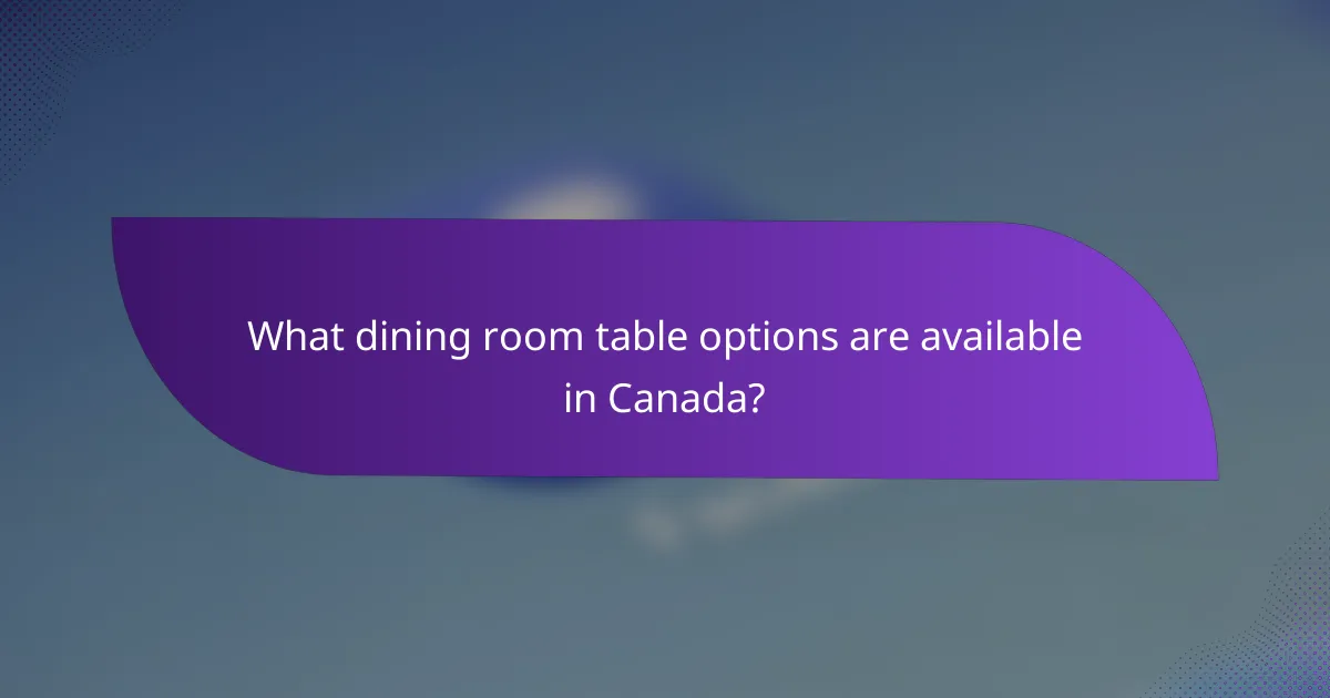 What dining room table options are available in Canada?