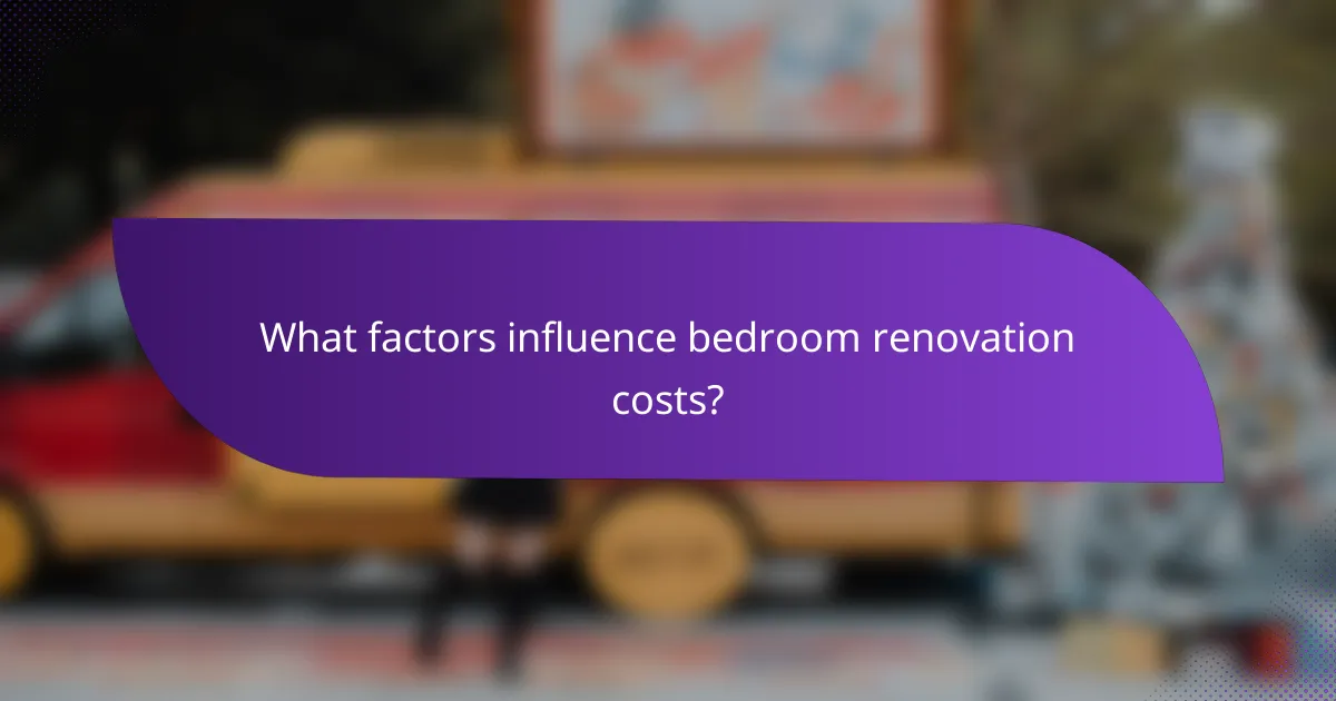 What factors influence bedroom renovation costs?